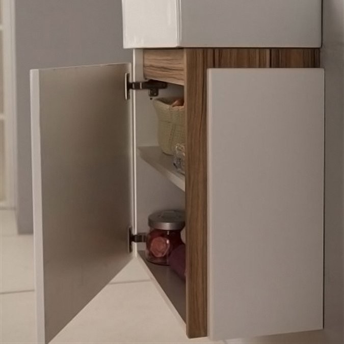 Тумба с раковиной AQUATON Эклипс М светлый эбони L