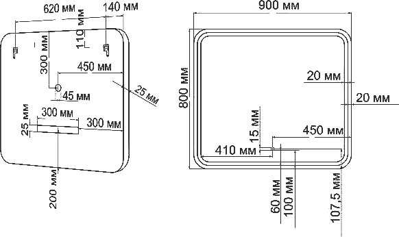Мебель для ванной комнаты Art&Max Bianchi 90, подвесная, серая матовая