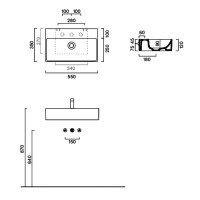 Раковина подвесная Catalano Premium 0220550001 55х35 глянцевая белая, прямоугольная