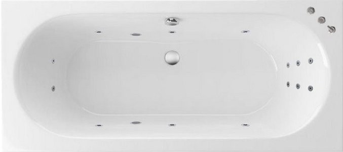 Акриловая ванна Excellent Oceana Slim WAEX.OCE18S.SMART 180x80 см, встраиваемая, с гидромассажем, белая, с каркасом, со сливом-переливом