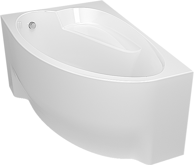 Акриловая ванна Alex Baitler Nero L 150x95 см, угловая, левая, встраиваемая, белая, асимметричная, с экраном