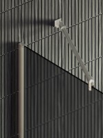 Душевая перегородка Maybahglass MGD-736-5ш 89 см, профиль хром матовый, стекло графит матовое