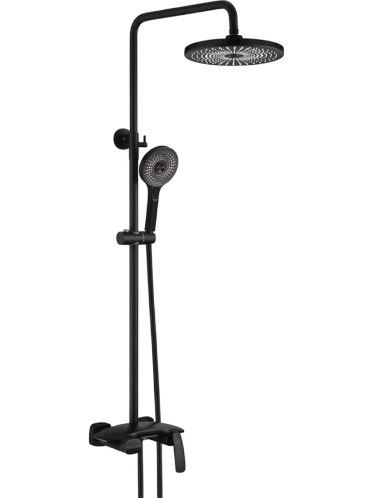 Душевая стойка Rose R1136H с каскадным изливом, черная