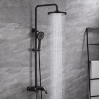 Душевая стойка Rose R1136H с каскадным изливом, черная
