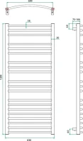 Полотенцесушитель электрический Grota Calma 63x120 Полотенцесушитель электрический Grota Calma 63x120