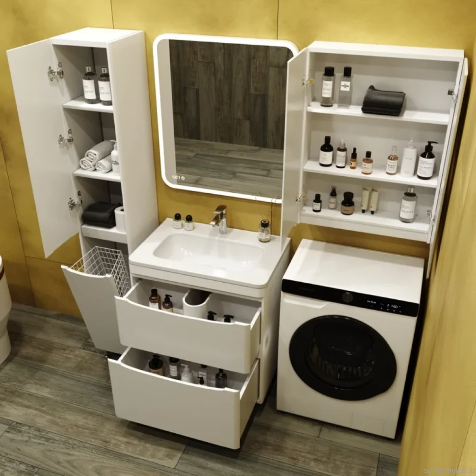 Тумба под раковину Style Line Бергамо Мини 70 Люкс Plus напольная, антискрейтч белая