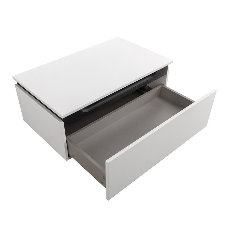 Тумба с раковиной Cezares Slider 80 подвесная, 2 ящика, со столешницей, bianco opaco