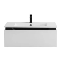 Тумба с раковиной Cezares Slider 80 подвесная, 2 ящика, со столешницей, bianco opaco