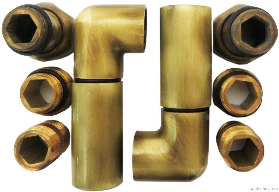 Полотенцесушитель водяной Domoterm Офелия П6 50x50, античная бронза