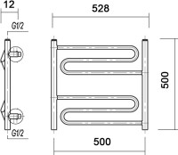Полотенцесушитель водяной Domoterm Офелия П6 50x50, античная бронза