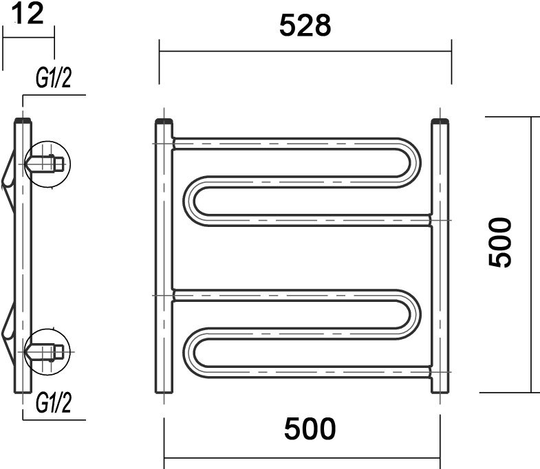 Полотенцесушитель водяной Domoterm Офелия П6 50x50, античная бронза