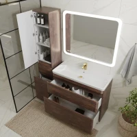 Тумба с раковиной Style Line Атлантика 100 Люкс Plus, напольная, старое дерево