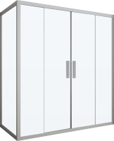 Душевой уголок Kubele DE019 R4-CLN-MT 150х100 см, профиль матовый хром