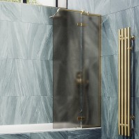 Шторка на ванну Maybahglass MGV-917-3 99 см, профиль золото, стекло бронза матовое