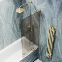Шторка на ванну Maybahglass MGV-917-3 99 см, профиль золото, стекло бронза матовое