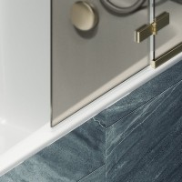 Шторка на ванну Maybahglass MGV-917-3 99 см, профиль золото, стекло бронза матовое