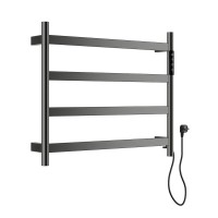 Полотенцесушитель электрический Wonzon & Woghand Essen WW-A404-GM 45x55 см, подключение справа, темный графит, лесенка