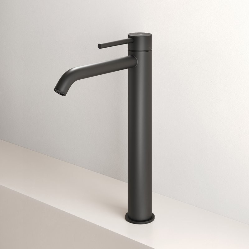 Смеситель для раковины высокий Sancos Etna, черный матовый, SC9002MB