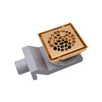 Душевой трап Plumberia Selection PS Stones PSS13OB 13x13, в пол, брашированное золото, с сифоном