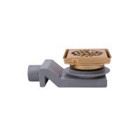 Душевой трап Plumberia Selection PS Stones PSS13OB 13x13, в пол, брашированное золото, с сифоном