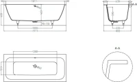 Ванна из искусственного камня Salini Orlanda Axis S-Sense 190x80 см, встраиваемая, матовая белая, на ножках