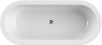 Акриловая ванна Cezares Slim SLIM CENTRAL-180-80-60-NERO-SET 180x80 см, отдельностоящая, черная матовая, овальная, с каркасом, со сливом-переливом