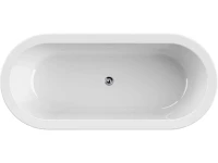 Акриловая ванна Cezares Slim SLIM CENTRAL-180-80-60-NERO-SET 180x80 см, отдельностоящая, черная матовая, овальная, с каркасом, со сливом-переливом
