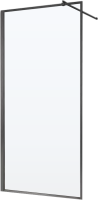 Душевая перегородка Veconi Korato KR81GR-90-01-C8 90 см, профиль брашированный графит