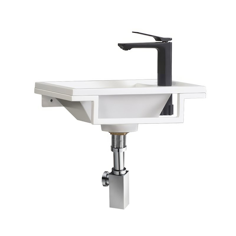 Консоль с раковиной Belux Мини 40 подвесная, цвет консоли белый, сифон квадратный, хром