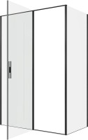 Душевой уголок Allen Brau Priority 140x80, профиль черный браш, стекло прозрачное