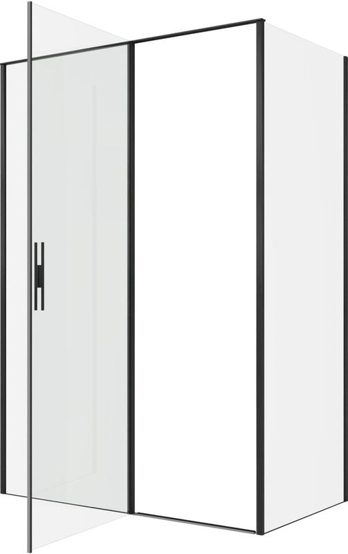 Душевой уголок Allen Brau Priority 140x80, профиль черный браш, стекло прозрачное