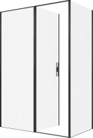 Душевой уголок Allen Brau Priority 140x80, профиль черный браш, стекло прозрачное