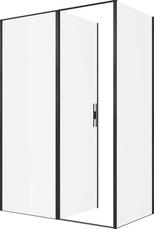 Душевой уголок Allen Brau Priority 140x80, профиль черный браш, стекло прозрачное