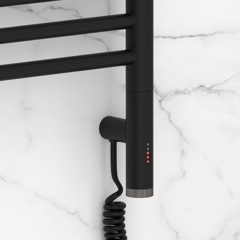 Полотенцесушитель электрический Сунержа Богема 3.1 31-6005-5040 60x45 см, подключение справа, матовый черный, лесенка