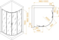 Душевой уголок RGW Passage PA-52 100х100 см, профиль хром, стекло прозрачное