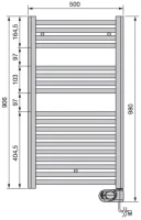 Полотенцесушитель электрический Zehnder Aura PBEZ-090-050/MQ RAL 9016 90x50 белый