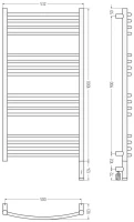 Полотенцесушитель электрический Сунержа Богема 3.1 31-6003-1050 110x55 см, подключение справа, матовый черный, лесенка