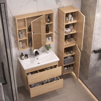 Мебель для ванной комнаты SanStar Тоскана 80 дуб сонома светлый, раковина Kirovit Фостер 80