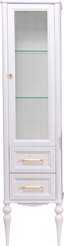 Шкаф пенал для ванной ValenHouse Эстетика R, белый, ручки золото