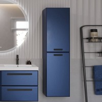 Шкаф пенал для ванной Cezares Eco 40 универсальный ручки матовые черные, sapfiro