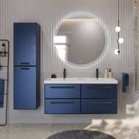 Шкаф пенал для ванной Cezares Eco 40 универсальный ручки матовые черные, sapfiro