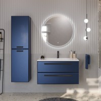 Шкаф пенал для ванной Cezares Eco 40 универсальный ручки матовые черные, sapfiro