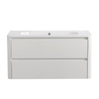 Тумба с раковиной Cezares Relax 100 подвесная, 2 ящика, bianco lucido