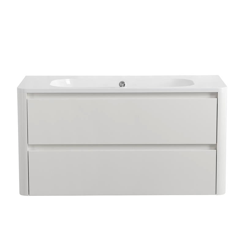 Тумба с раковиной Cezares Relax 100 подвесная, 2 ящика, bianco lucido