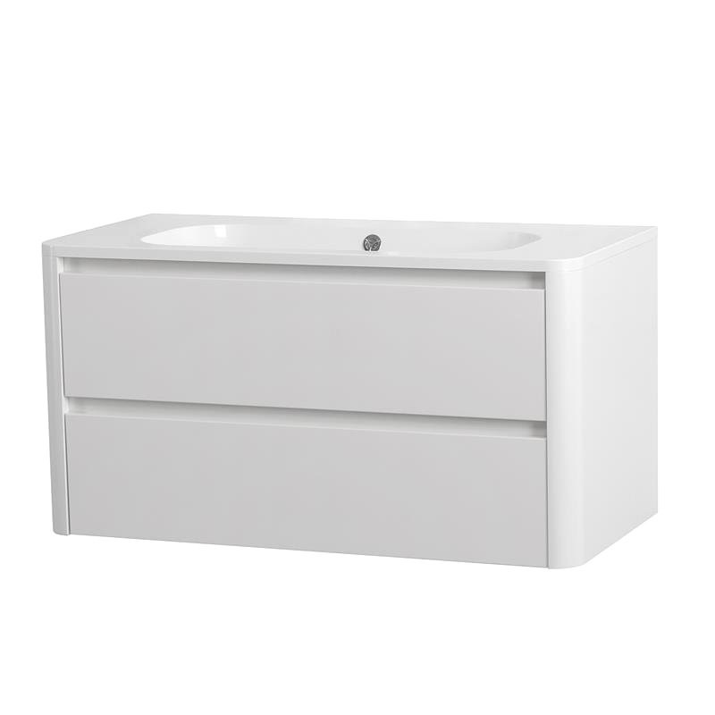 Тумба с раковиной Cezares Relax 100 подвесная, 2 ящика, bianco lucido