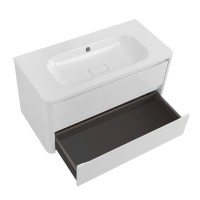 Тумба с раковиной Cezares Relax 100 подвесная, 2 ящика, bianco lucido