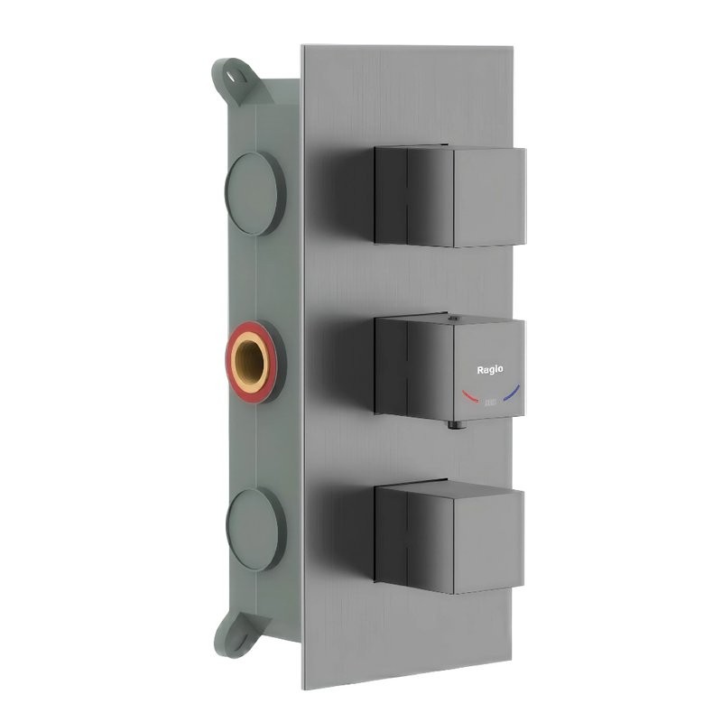 Термостатический смеситель встраиваемый Raglo R02.263.09 С ВНУТРЕННЕЙ ЧАСТЬЮ, графит