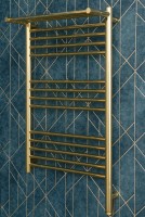 Полотенцесушитель электрический Сунержа Богема 3.1 020-6007-8050 90x55 см, подключение справа, шампань, лесенка, с полкой