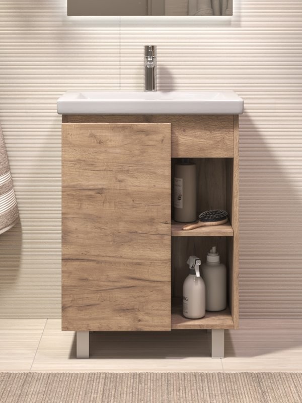 Тумба с раковиной Vigo Milos 60 напольная, дуб золотой