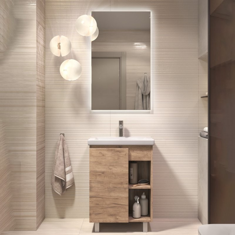 Тумба с раковиной Vigo Milos 60 напольная, дуб золотой